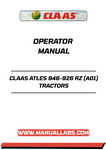 Discover the essential CLAAS ATLES 946-926 RZ (A01) Tractors Operator Manual in a convenient PDF format. This comprehensive guide is designed to enhance your understanding and operation of these powerful tractors, ensuring you get the most out of your investment.