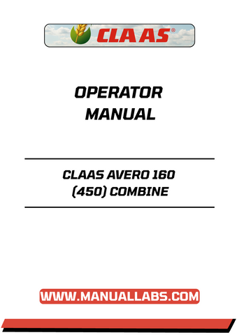 Enhance your operational efficiency with the CLAAS AVERO 160 (450) Combine Operator Manual, now available in a convenient PDF format. This comprehensive guide is designed to provide you with all the essential information needed to maximize the performance of your combine harvester.