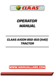 Discover the essential CLAAS AXION 850-810 (A40) Tractor Operator Manual, now available in a convenient PDF format. This comprehensive guide is designed to enhance your understanding of the tractor's features, ensuring you maximize its performance and efficiency on the field.