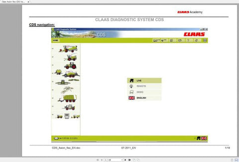 Enhance your maintenance skills with the CLAAS AXION 900 Stage01 Service Training Manual, available in a convenient PDF format. This comprehensive guide is designed for technicians and operators, providing essential insights into the operation and servicing of the CLAAS AXION 900 series tractors.