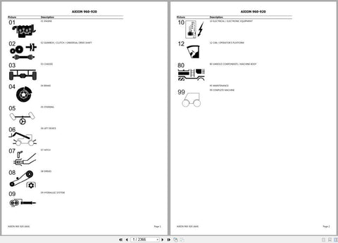 Discover the ultimate resource for maintaining your CLAAS AXION 960-920 with our comprehensive Spare Parts Catalogue Manual, available in a convenient PDF format. This detailed guide provides you with easy access to essential parts information, ensuring you can quickly identify and order the components you need to keep your machinery running smoothly. With clear illustrations and part numbers, this manual is an invaluable tool for both professionals and enthusiasts, helping you save time and reduce downtime
