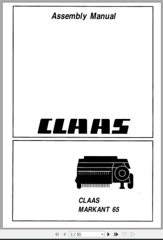 Discover the essential CLAAS BALERS MARKANT 65 Assembly Instruction Manual, now available in a convenient PDF format. This comprehensive guide is designed to streamline the assembly process, ensuring that you can set up your baler efficiently and effectively