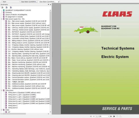 Discover the essential CLAAS BALERS QUADRANT 2100 RC Electric & Hydraulic System Manual, available in a convenient PDF format. This comprehensive guide is designed to enhance