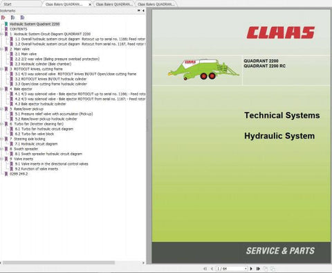 Discover the comprehensive CLAAS BALERS QUADRANT 2200 RC manual, designed specifically for the electric and hydraulic systems of your baler. This PDF file serves as an essential resource for operators and technicians, providing detailed insights into