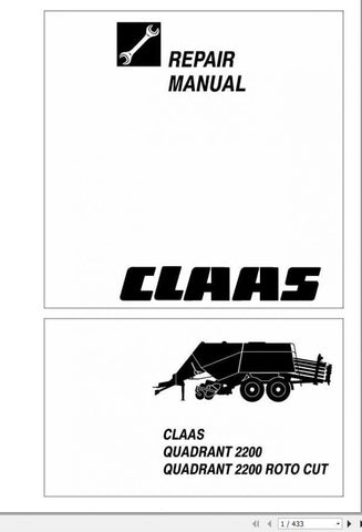 Enhance your maintenance capabilities with the CLAAS BALERS QUADRANT 2200 and QUADRANT 2200 ROTO CUT Repair Manual, available in a convenient PDF format. This comprehensive guide