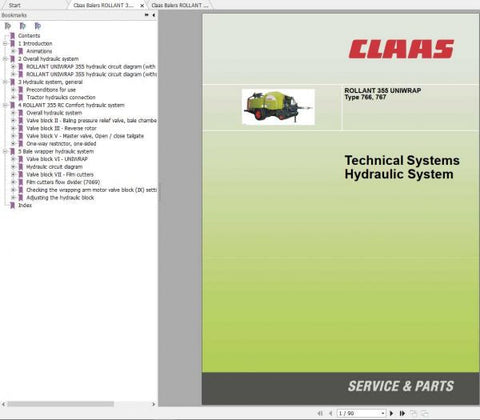 Discover the essential manual for the CLAAS BALERS ROLLANT 355 UNIWRAP, specifically designed for models 766 and 767. This comprehensive PDF file provides detailed insights