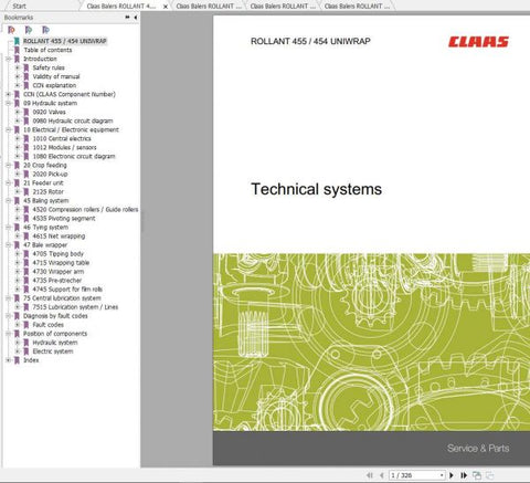 Unlock the full potential of your CLAAS BALERS ROLLANT 455 and 454 (UNIWRAP) with our comprehensive Technical System Manual. This PDF file is designed to provide you with in-depth insights and detailed instructions, ensuring optimal performance and maintenance of your baler.
