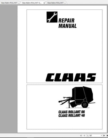 Unlock the full potential of your CLAAS Rollant 46 and 66 balers with our comprehensive Repair Manual in PDF format. This essential guide provides detailed instructions and diagrams