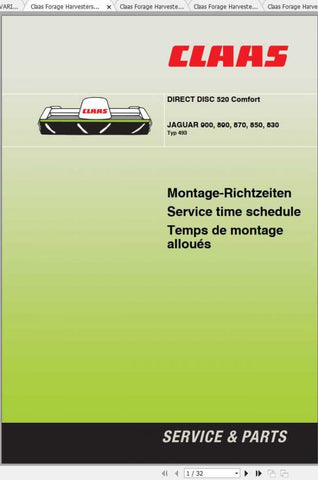 Optimize your farming operations with the CLAAS Balers, Tractors, Combine & Forage Harvesters Service Times Schedule Manual. This comprehensive PDF file is designed to provide you with essential maintenance schedules, ensuring your equipment runs smoothly