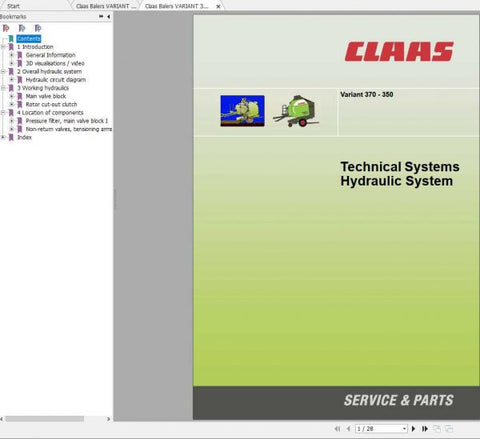 Discover the essential CLAAS BALERS VARIANT 370 – 350 TECHNICAL SYSTEM MANUAL, now available in a convenient PDF format. This comprehensive guide is designed to provide you with in-depth technical information, ensuring optimal performance and maintenance of your baler equipment.