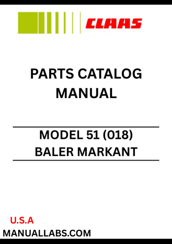 Discover the essential CLAAS Baler Markant 51 Parts Catalogue Manual, specifically designed for serial numbers 01800011 to 01899999. This comprehensive guide provides detailed information on all parts, ensuring you have the right components for maintenance and repairs.
