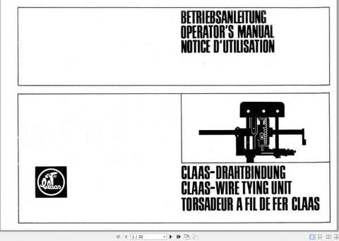 Discover the essential CLAAS Baler Markant Operator’s Manual, now available in a convenient PDF format. This comprehensive guide is designed to enhance your understanding