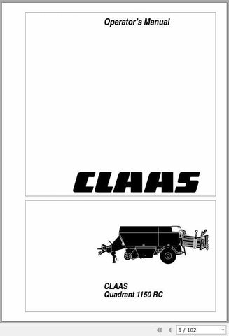 Enhance your operational efficiency with the CLAAS Baler Quadrant 1150 RC Operator’s Manual, now available in a convenient PDF format. This comprehensive guide is designed to provide you with all the essential information needed to maximize the performance of your baler, ensuring you get the most out of your investment