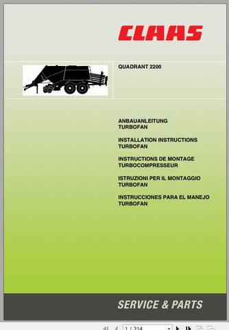 Enhance your CLAAS BALER QUADRANT 1200-4200 experience with our comprehensive Fitting Instruction Manual, available in a convenient PDF format. This manual is designed to provide you with clear, step-by-step guidance for optimal setup and maintenance, ensuring your baler operates at peak performance.
