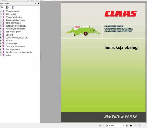 Discover the essential CLAAS Baler Quadrant 2100 Operator’s Manual, designed specifically for the 2100 Roto Feed and 2100 Roto Cut models. This comprehensive PDF file provides