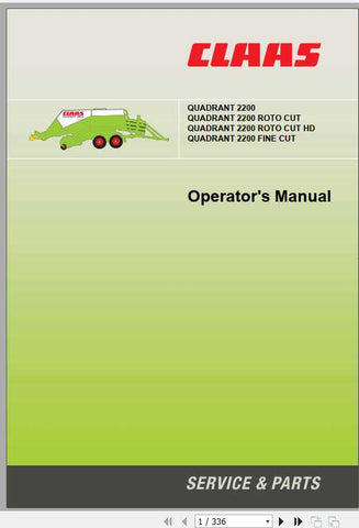 Discover the ultimate resource for your CLAAS Baler with the Quadrant 2200 Roto Cut Operator’s Manual. This comprehensive PDF file is designed to provide you with all the essential