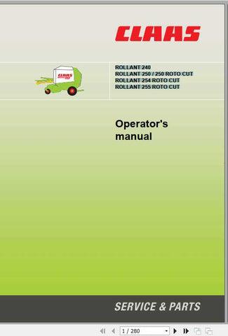 Enhance your farming efficiency with the CLAAS Baler Rollant 240, 250, 254, and 255 Roto Cut Operator’s Manual. This comprehensive PDF file is designed to provide you with essential