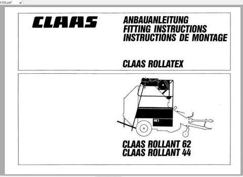 Enhance your CLAAS BALER ROLLANT 240 – 455 experience with our comprehensive Fitting Instruction Manual, available in a convenient PDF format. This manual is designed to provide you with clear, step-by-step guidance for optimal setup and maintenance, ensuring your baler operates at peak performance.
