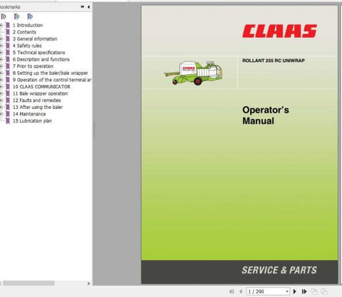Enhance your operational efficiency with the CLAAS Baler Rollant 255 RC Uniwrap Operator’s Manual, now available in a convenient PDF format. This comprehensive guide is designed to provide you with all the essential information needed to maximize the performance of your baler, ensuring you get the most out of your 