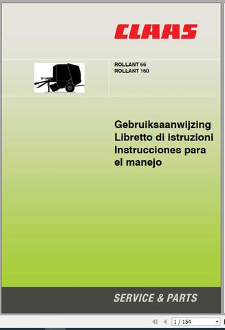 Enhance your farming efficiency with the CLAAS Baler Rollant 66 and Rollant 160 Operator’s Manual, now available in a convenient PDF format. This comprehensive guide is designed to provide you with essential information on operating and maintaining