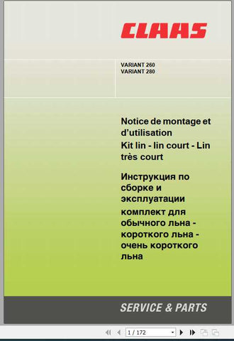 Enhance your operational efficiency with the CLAAS Baler Variant 260 and 280 Operator’s Manual, available in a convenient PDF format. This comprehensive guide