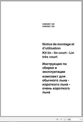 Discover the essential CLAAS Baler Variant 360 and Variant 380 Operator’s Manual, now available in a convenient PDF format. This comprehensive guide is designed to enhance your understanding and operation of these advanced balers, ensuring optimal 