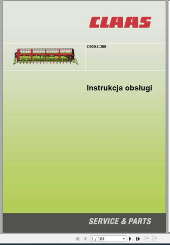 Enhance your operational efficiency with the CLAAS C900-C300 Operator’s Manual, now available in a convenient PDF format. This comprehensive guide is designed to provide you with essential