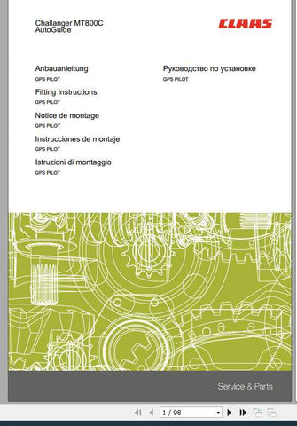 Unlock the full potential of your CLAAS Challenger MT800C with our comprehensive AutoGuide Fitting Instruction Manual. This PDF file is meticulously designed to provide you with step-by-step guidance, ensuring a seamless installation process for your AutoGuide system.
