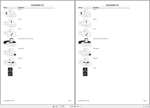 Discover the ultimate resource for maintaining your CLAAS CHALLENGER 75 E with our comprehensive Spare Parts Catalogue Manual, available in a convenient PDF format. This detailed guide covers parts numbered 79500001 to 79599999, ensuring you have access to essential information for repairs and replacements. With clear illustrations and part descriptions, you can easily identify the components you need, saving you time and enhancing the efficiency of your machinery. Invest in this manual today to keep your e
