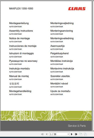 Discover the essential CLAAS Combines Auto Contour Fitting Instruction Manual, now available in a convenient PDF format. This comprehensive guide is designed to streamline the fitting process, ensuring your equipment operates at peak performance. With clear instructions and detailed illustrations, you can easily navigate the setup and maintenance of your auto contour system
