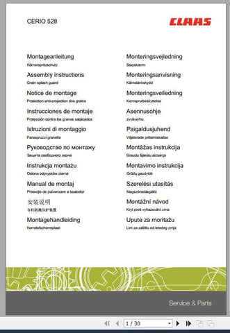 Enhance your CLAAS COMBINES experience with the comprehensive Cerio 528 Fitting Instruction Manual, now available in a convenient PDF format. This manual is designed to provide you with clear, step-by-step guidance for optimal assembly and maintenance of your equipment, ensuring peak performance in the field.