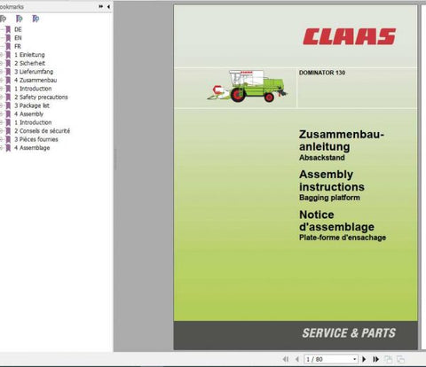 Unlock the full potential of your CLAAS Dominator 130 with our comprehensive Assembly Instruction Manual, available in a convenient PDF format. This essential guide