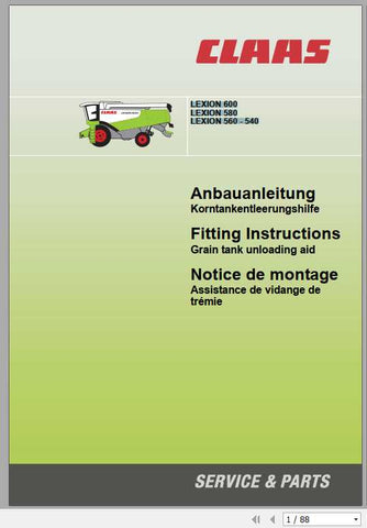 Enhance your CLAAS LEXION combine experience with our comprehensive Fitting Instruction Manual, specifically designed for models 600, 580, 560, and 540. This PDF file serves as an essential resource, providing detailed guidance to ensure optimal performance and maintenance of your equipment.
