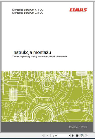 Enhance your CLAAS combines with the comprehensive Mercedes-Benz OM 47X LA and OM 93X LA Fitting Instruction Manual. This PDF file serves as an essential guide for maintenance and installation, ensuring your machinery operates at peak performance.