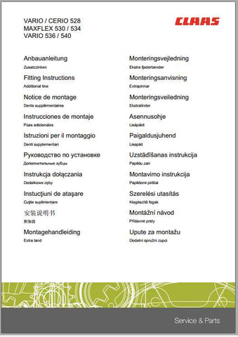 Enhance your harvesting efficiency with the CLAAS Combines Vario Cerio Maxflex Fitting Instruction Manual, now available in a convenient PDF format. This comprehensive guide provides step-by-step instructions to ensure proper installation and optimal performance of your Vario Cerio Maxflex equipment.
