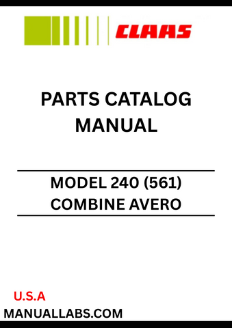 Discover the essential CLAAS Combine Avero 240 Parts Catalogue Manual, specifically designed for serial numbers 56100011 to 56199999. This comprehensive guide provides detailed information on all parts, ensuring you have the right components for maintenance and repairs.