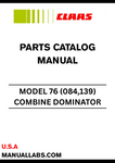 With clear illustrations and part numbers, this manual simplifies the process of identifying and ordering the necessary parts for your Dominator 76. Whether you're a professional mechanic or a dedicated farmer, this catalogue is an invaluable resource for keeping your equipment running smoothly.
