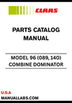 Discover the essential CLAAS Combine Dominator 96 Parts Catalogue Manual, specifically designed for serial numbers 14000021 to 14099999. This comprehensive guide provides detailed information on all parts, ensuring you have the right components for maintenance and repairs.