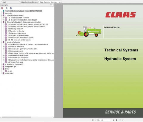 Discover the essential CLAAS Combine Harvester Dominator 130 Technical System Manual, now available in a convenient PDF format. This comprehensive guide is designed to provide you with in-depth technical information, ensuring optimal performance and maintenance of your harvester.
