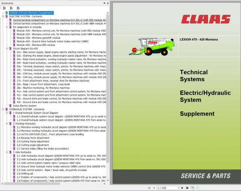 Unlock the full potential of your CLAAS Combine Harvester Lexion 470-420 with our comprehensive Montana Technical System Manual. This PDF file is designed to provide you with detailed insights and operational guidelines, ensuring you maximize efficiency and performance during harvest