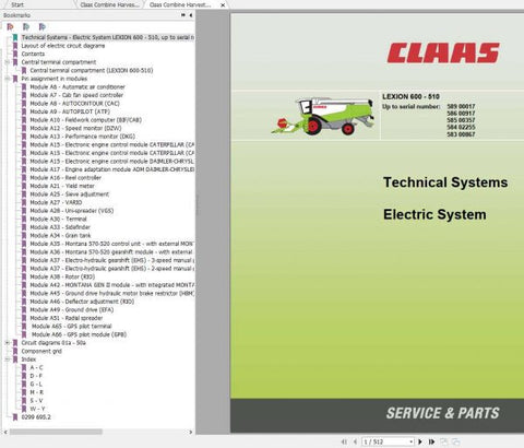 Experience the power of precision farming with the CLAAS Combine Harvester LEXION 600 – 510 Electric System Manual, available in a convenient PDF format. This comprehensive manual is designed to provide you with in-depth knowledge of the advanced electric systems