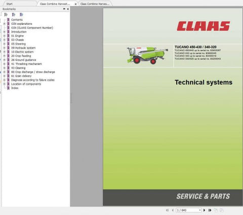 Unlock the full potential of your CLAAS Combine Harvester with the TUCANO 450-430 and 340-320 Technical System Manual. This comprehensive PDF file is designed to provide you with essential insights and detailed information about your machine, ensuring optimal