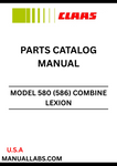 Discover the essential CLAAS Combine Lexion 580 (586) Parts Catalogue Manual, designed specifically for serial numbers 58600011 to 58699999. This comprehensive guide provides detailed information on all parts and components, ensuring you have the right resources at your fingertips for maintenance and repairs.