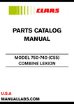 Discover the essential CLAAS Combine Lexion 750-740 Parts Catalogue Manual, specifically designed for serial numbers C5500011 to C5599999. This comprehensive guide provides detailed information on all parts and components, ensuring you have the right resources at your fingertips for maintenance and repairs.