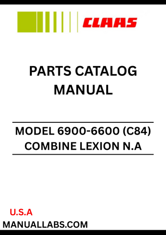 Discover the essential CLAAS Combine Lexion N.A 6900-6600 Parts Catalogue Manual, designed specifically for serial numbers C8400011 to C8409999. This comprehensive guide provides detailed information on all parts, ensuring you have the right components for maintenance and repairs.