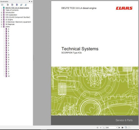 Unlock the full potential of your CLAAS DEUTZ TCD 3.6 L4 engine with our comprehensive Technical Systems Manual. This PDF file is meticulously designed to provide you with essential insights and detailed specifications, ensuring optimal performance