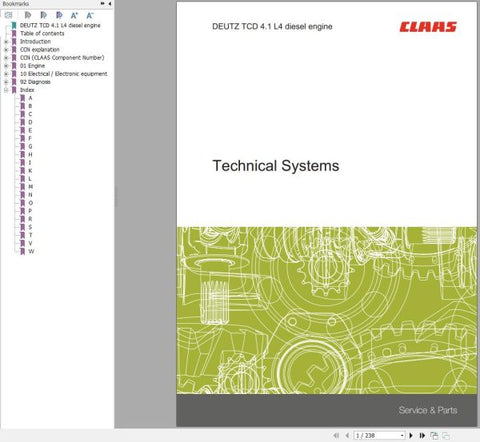 Unlock the full potential of your CLAAS DEUTZ TCD 4.1 L4 engine with our comprehensive Technical Systems Manual, available in a convenient PDF format. This essential guide provides detailed insights into the engine's specifications, operational guidelines, and