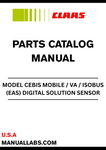 Enhance your CLAAS machinery's performance with the CLAAS Digital Solution Sensor CEBIS Mobile / VA / ISOBUS (EAS) Parts Catalogue Manual. Designed specifically for serial numbers EAS00001 to EAS99999, this comprehensive manual provides essential information for maintaining and troubleshooting your equipment, ensuring optimal functionality and longevity.