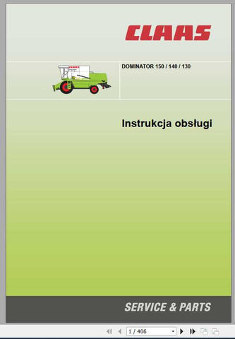 Enhance your farming efficiency with the CLAAS DOMINATOR 150, 140, 130 Operator’s Manual, available