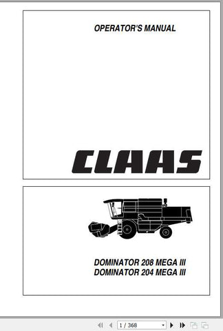 Unlock the full potential of your CLAAS DOMINATOR 208 MEGA III and DOMINATOR 204 MEGA III with our comprehensive Operator’s Manual, available in a convenient PDF